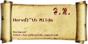 Horváth Milda névjegykártya